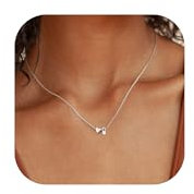 Chriscoco Kette mit Buchstabe 𝐒𝐢𝐥𝐛𝐞𝐫 𝟗𝟐𝟓 Halskette mit Buchstaben Gold/Silber Kette Damen Hypoallergene Herzkette Anfangsbuchstaben Silberkette Damen - Mit Schmuckschatulle