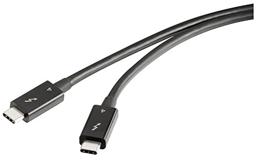 Renkforce Thunderbolt™-Kabel Thunderbolt™ 4 Thunderbolt™ (USB-C®) Stecker, Thunderbolt™ (USB-C®) Stecker 0.80 m Schwarz
