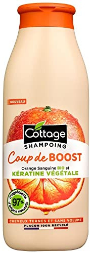 Cottage Shampoing Coup de Boost Bio Orange Sanguine 250ml | Apporte Du Volume - Orange Sanguine Bio - Cheveux Ternes Et Sans Volume - Flacon Recyclé