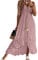 CUPSHE Damen Sommerkleid V Ausschnitt Floral Spitze Quasten Spaghetti Trägerkleid Freizeitkleider Hi-Low Party Boho Beach Maxi Dress Rosa XS