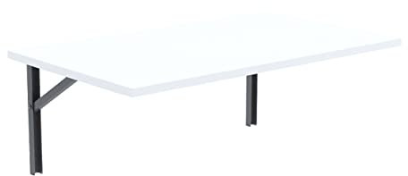 AKKE Wandklapptisch für Küche Zimmer Wohnzimmer Kinderzimmer 110 cm x 65 cm, Wandtisch klappbar, Klappbarer Wandtisch Küchentisch Kindertisch, Klapptisch Klappschreibtisch Küche Weiß
