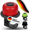 TRAILWOLF Fahrradklingel Drehklingel - Rot - klein, leicht, laut - Made in Germany - maximale Sicherheit für Dein Fahrrad - ideal für MTB, Mountainbike, Rennrad, eBike, Gravel Bike