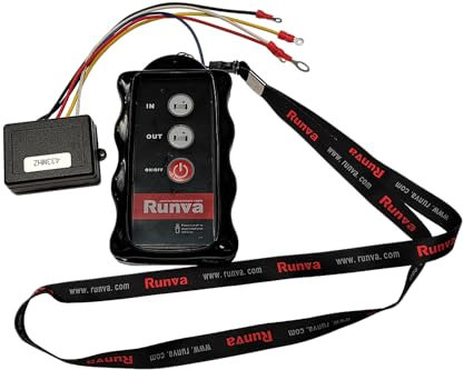 Runva Universelle Funkfernbedienung für 12V/24V Winde – Set mit Empfänger – kompatibel mit Seilwinden – wetterfest – einfache Montage – für elektrische Seilwinden