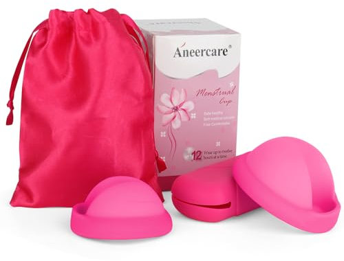 Mineup 2pcs Disque menstruel, Cup Menstruelle Réutilisable, Disques Menstruels, Coupe Menstruelle Douce pour le Sport et la Natation, Alternative aux Tampons Souples pour Sport la Natation Règles(S+L)