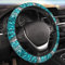 Auto-Lenkradbezug für Damen und Herren, Stretch-Stoff, rutschfest, passend für universelles Autozubehör, Dekoration, Schweißabsorption, 35,6-38,1 cm, Blaugrün