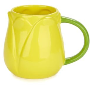Balvi Mug Tulip Colore Giallo Tazza a Forma di Fiore di Tulipano Ceramica 400 ml