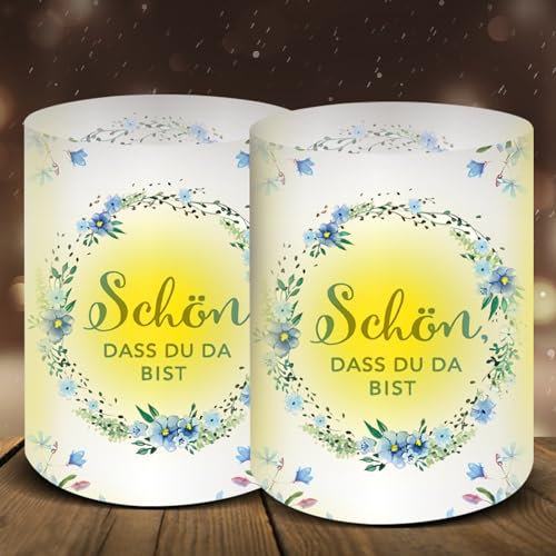 Moorle 12 Windlicht Tischdek Geburtstag, Schön DASS Du Da Bist Tischdeko, Windlichter Deko with Hochzeit Konfirmation Taufe Kommunion für Teelichter oder Kerzen