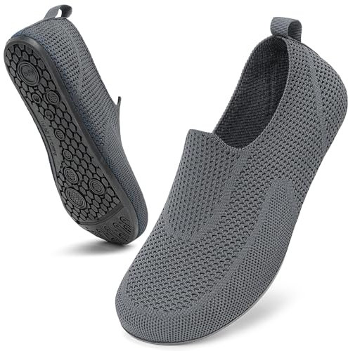 KOWAYI Hausschuhe Damen Barfußschuhe Herren Bequem Sockenschuhe Pantoffeln Rutschfest Cozy Unisex SlippersFlache Hüttenschuhe-SHENHUI-42/43