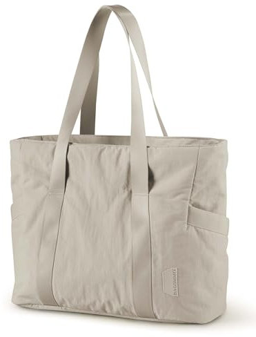 BAGSAMRT Tote Bag for Women with Zipper, Work Handbags & Shoulder Bags Gym Tote with Yoga Mat Buckle for Travel, Beach, Dance, Teacher, Nurse, Large