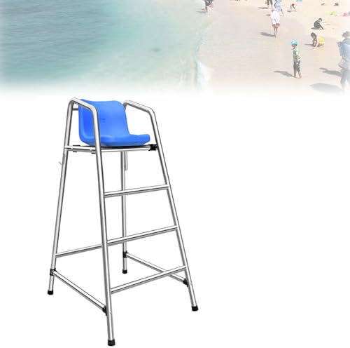 Schwimmbad-Rettungsschwimmerstuhl, Rettungsschwimmer-Beobachtungsstuhl Aus Edelstahl Mit Haken Und Sonnenschirmloch, Multifunktionaler Stadion-Schiedsrichterstuhl Für Schwimmbad, Strand