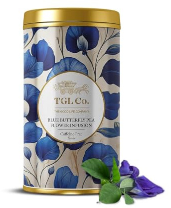 The Good Life Company Blue Pea Flower Tea 50gm (Tall Tin Can)