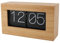 Serlium Automatische Umblätteruhr, quadratische Holz-PVC-Vintage-Digitalanzeige, mechanische Klappuhr für Heimbüro-Dekoration