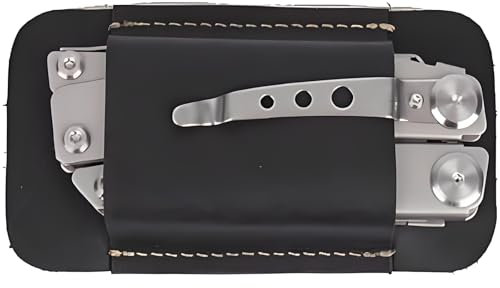 Buaak Messertasche für Gürtel, EDC Messerscheide Leder, Messer Holster Gürtel Quer, für Rebar Kick/Kräutermesser Mini Messer Taschenlampe, für Outdoor Survival, Alltagsgebrauch (Schwarz)