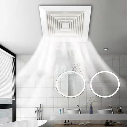 Easy Installation Ventilation Fan for Ceiling or Wall Mount,White Square Design (8in)