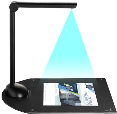 Dokumentenscanner, Zusammenklappbarer Tragbarer Scanner mit Schattenfreiem LED-Licht und OCR-Funktion. USB-Stromversorgung für Klares und Bequemes Scannen von Dokumenten (H3)