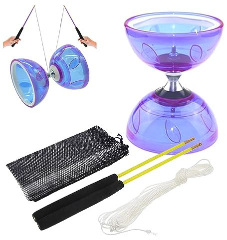 Cndiyald Jonglieren Diablo Set für Kid Anfänger Diabolo Set 4pcs/Set Flexible weiche Kunststoff -Bewegbare -Lager Diabolo -Spielzeug mit Stick und Schnur und Netzbeutel für Kinderspaßspielzeug