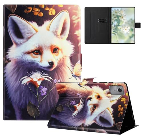 Mldjomid Custodia Compatibile per Lenovo Tab M11 11 2024 PU Pelle Flip Tablet Case Cover con Auto Svegliati/Sonno Compatibile con Lenovo Tab M11 11 Tablet Custodia- Volpe Colorata