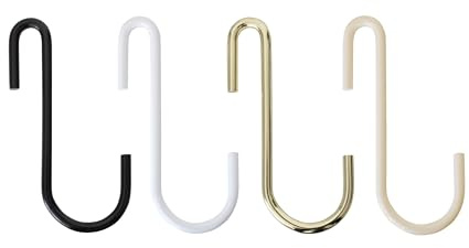 Gard Flat Lot de 3 patères design en forme de S pour tringle à vêtements ou porte-manteau de 30 mm en métal pour garde-robe, cuisine, salle de bain, bureau, garage, abri de jardin, support en acier