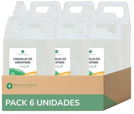 PLANETA HUERTO | Pack 6x Lavavajillas Manual Té Verde ECO 5L | Limpieza Ecológica y Suave con la Piel | Aroma Natural