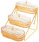 XYUERU Plastic Fruit Bowl, 3-Tier Food Storage Tray with Holder and Lid for Nuts, Cupcakes, Snacks, Weddings(Brown)