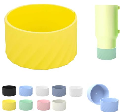 Silicone Boot for Stanley 40 30 oz, Protective Silicone Boot for Stanley Tumblers, Cup Bottom Sleeve Bottom Protector for Stanley 7.5cm 2.95 inch Diameter Water Bottle Accessories (Yellow)