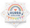 40 Stück Servietten Einschulung – HURRA SCHULKIND, 33 x 33 cm –Regenbogen Einschulung Deko Schulkind 2025 Mädchen Junge, Tischdeko Einschulung