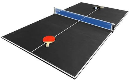 SOKKER Plateau de Ping-Pong Pliable en 3 Panneaux, 208 x 112 cm, avec Filet, Raquettes et Balles (Noir)
