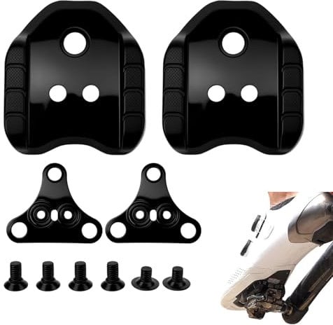 Fleymu Bicycle Cleats Adapter, Compatible with Shimano SPD Plate Adapter SM-SH41, Metallic Bicycle Pedal Adapter for Road Bike MTB Pedals 3 Hole Plates Bicycle Pedal Adapter Cleats Converter
