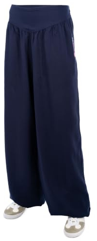 wu designs Pantalones de entrenamiento para mujer de algodón (ligeros) Kung Fu & Yoga, azul oscuro, S