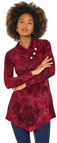 Joe Browns Women's Pleated V-neck Jersey Tunic Top Tunic Shirt (pack of 1)