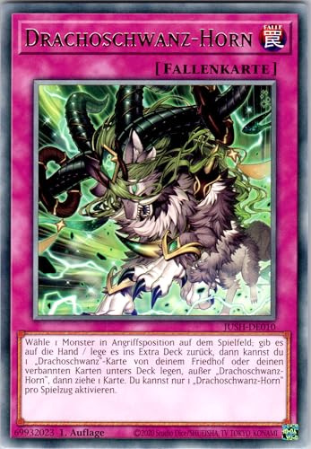 Drachoschwanz-Horn - JUSH-DE010 - Rare - 1. Auflage - Deutsch - Yugioh - Justice Hunters - mit RC-Fieldcenter