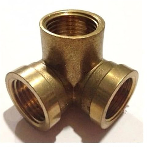 Wall Corner 3 Ways Brass Pipe fitting Connector 1/2 Equal Female Thread for water pipe