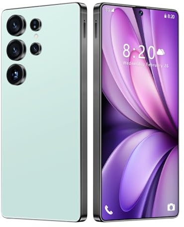 S24 Ultra SIM-Free Unlocked Mobile Phones, Android 14, 7.3 Display Smartphone, 16GB RAM 1TB ROM, 8000mAh Battery Phone, 72MP 108MP Camera, 5G Dual Sim/Fingerprint/Face Unlock/GPS,Cyan-7.3 Inch