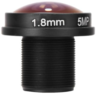 Yctze 5MP Fisheye-Kameraobjektiv 1,8 Mm 180 Weitwinkel-HD-CCTV-Objektiv, CCTV-Objektiv mit M12x0,5-Gewinde, Langlebiges Professionelles aus Schwarzem Metall, Ideal für -Überwachungskameras