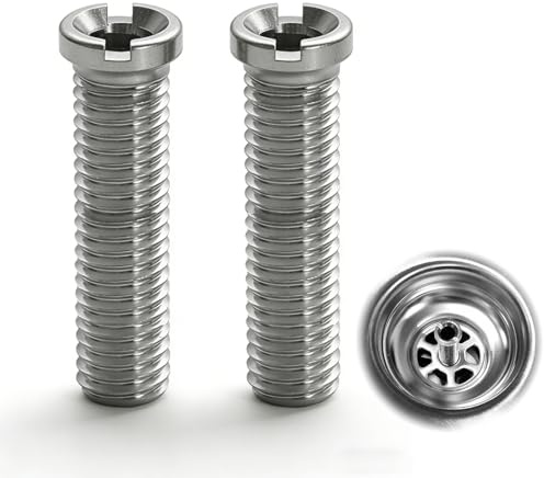 Jetstream 2 Piezas Hueco para Fregadero, M12×45mm Tornillo Hueco para Fregadero, Tornillo Huecos para Válvula de Desagüe, para Reemplazar los Tornillos del Filtro del Fregaderos de la Cocina