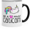 MoonWorks Kaffee-Tasse Be a Magic Caticorn Einhorn Unicorn Einhorn-Tasse mit Farbkante schwarz Unisize