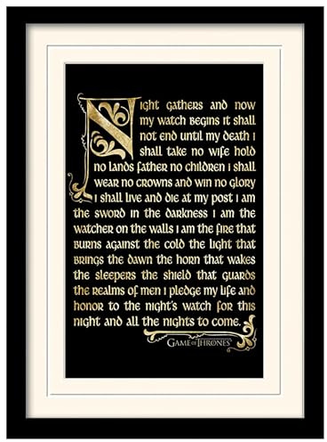 1art1 Game of Thrones Poster Der Eid Der Nachtwache Gerahmtes Bild Mit Edlem Passepartout | Wand-Bilder | Im Bilderrahmen 40x30 cm