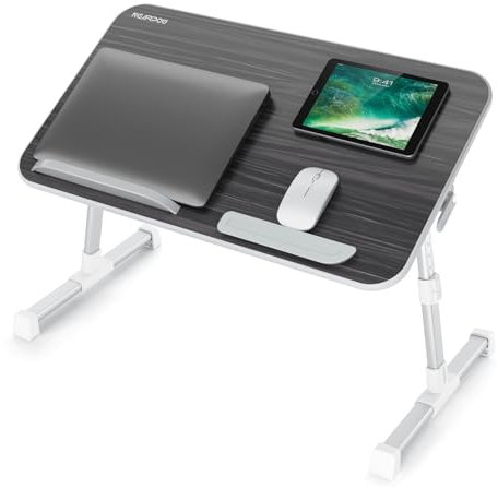 Nearpow Laptop Bed Tray Table, Adjustable Laptop Bed Stand, Portable Standing Table with Foldable Legs, Foldable Lap Tablet Table for Sofa Couch Floor - Medium Size