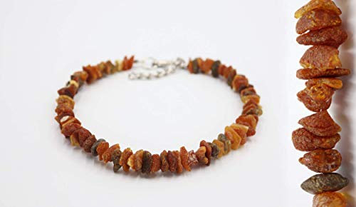 Bernsteinkette für Hunde aus Roh Baltischer Bernstein | Zeckenhalsband | Bernstein Gegen Zecken | Zecken und Flohschutz Halsband (45-50 cm)