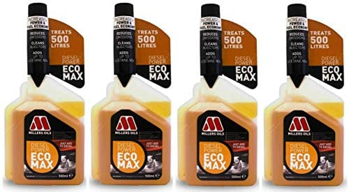 Millers Oils 4 X Diesel Power Ecomax 500ml, Fuel Additive Treatment