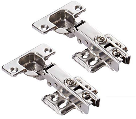 Soft Close Door Hinges, Tiberham 110 Degree Self Closing Full Overlay Kitchen Cabinet Folding Hinges, Heavy Duty Concealed Furniture Cupboard Door Hydraulic Hinges (Pack of 2)