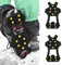 Anti Rutsch Schuhspikes, Erwachsene Schuhe Greifling Spikes mit 10 Zähne, Schuhkrallen Ice Klampen Schnee Spikes, Sohle Schutz Band vor Ausrutschen für Winter Bergsteigen Angeln, 4 Größe für Damen Herren Senioren(L)