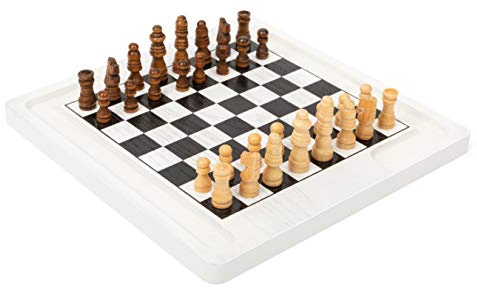 small foot 11395 Brettspiel Schach und Dame, aus Holz, 2 Spieleklassiker in 1, Gesellschaftsspiel Spielzeug, Mehrfarbig