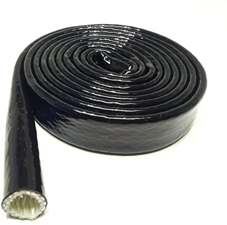 Hitzeschutzschlauch Silikon-Titan schwarz ID 60mm METERWARE *** VIELE GRÖSSEN *** Kabelschlauch Isolierschlauch Brandschutz-Schlauch Silikonschlauch Schutzschlauch Ölleitung