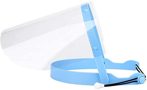 Urhome Gesichtsschutz aus Kunststoff - Gesichtsschutzmaske Gesichtsvisier Schutzmaske Visier Face Shield | 20 x Visier + Halter in Blau