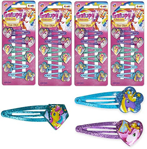 CRAZE GALUPY UNICORN Haarspangen Megaset 24 Hair Clips Einhorn Haarklammern Kinder Haarschmuck Accessoires