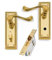 Jedo Solid Brass Georgian Bathroom Door Handles + 64mm Bathroom Lock EB Finish