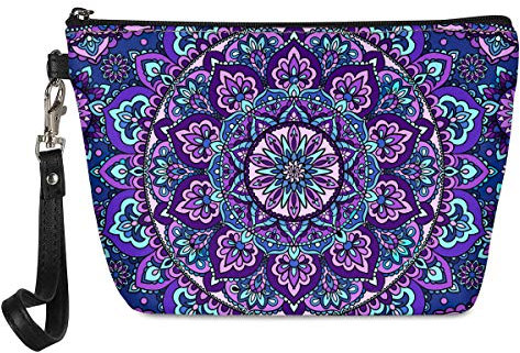UOIMAG Trousses de Toilette bohème Mandala Fleur Sac cosmétique Femmes Voyage en Cuir Pochette cosmétique Sacs