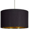 MiniSun | Large Modern Black and Gold Drum Light Shade | Pendant Lights, Home Décor & Improvement Essential | 350cm Shade Width