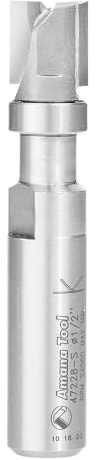 Amana Tool 47228-S Hartmetallbestückte, bündige Zierleiste, 1/2 D x 1/2 Zoll CH x 1/2 SHK mit oberem Kugellager-Fräser-Bit